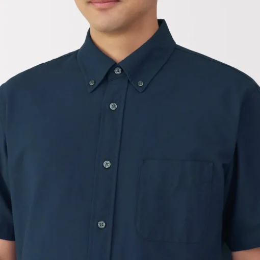 Clearance Men's Washed Oxford Button Down Short Sleeve Shirt Shirts & Polos