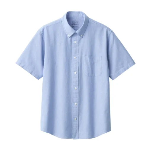 Clearance Men's Washed Oxford Button Down Short Sleeve Shirt Shirts & Polos