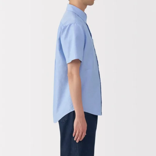 Clearance Men's Washed Oxford Button Down Short Sleeve Shirt Shirts & Polos