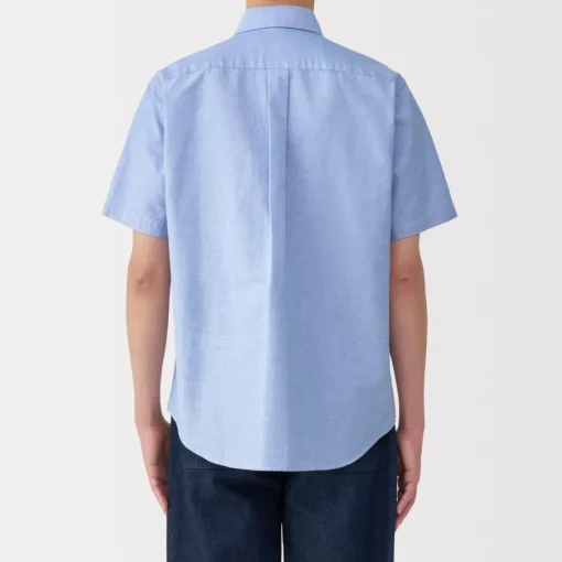 Clearance Men's Washed Oxford Button Down Short Sleeve Shirt Shirts & Polos