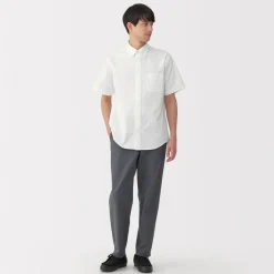 Clearance Men's Washed Oxford Button Down Short Sleeve Shirt Shirts & Polos