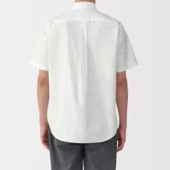 Clearance Men's Washed Oxford Button Down Short Sleeve Shirt Shirts & Polos