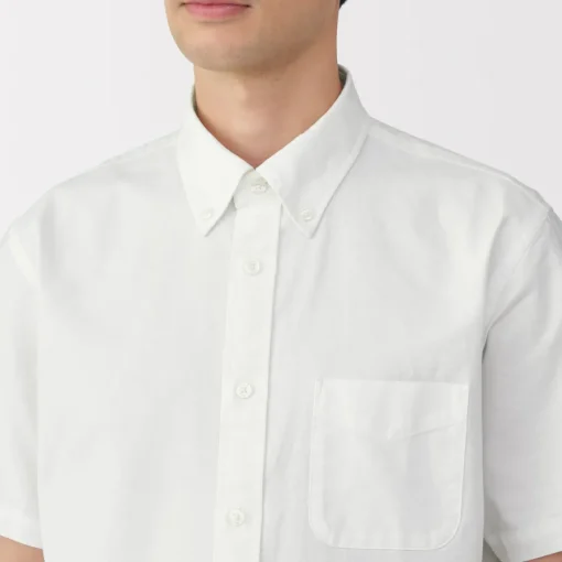Clearance Men's Washed Oxford Button Down Short Sleeve Shirt Shirts & Polos
