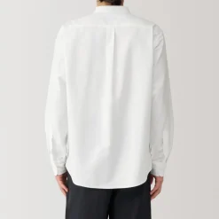 Sale Men's Washed Oxford Stand Collar Long Sleeve Shirt Shirts & Polos