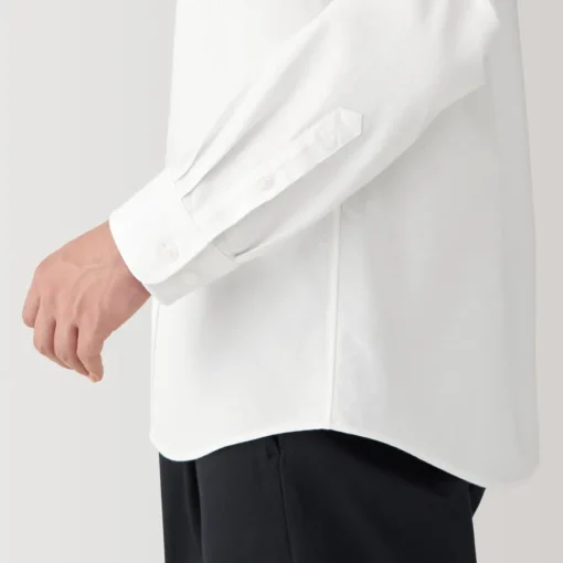 Sale Men's Washed Oxford Stand Collar Long Sleeve Shirt Shirts & Polos