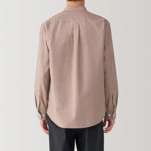 Sale Men's Washed Oxford Stand Collar Long Sleeve Shirt Shirts & Polos