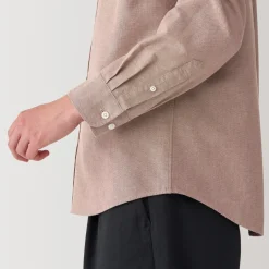 Sale Men's Washed Oxford Stand Collar Long Sleeve Shirt Shirts & Polos