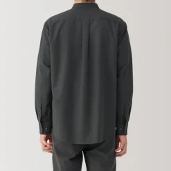 Sale Men's Washed Oxford Stand Collar Long Sleeve Shirt Shirts & Polos