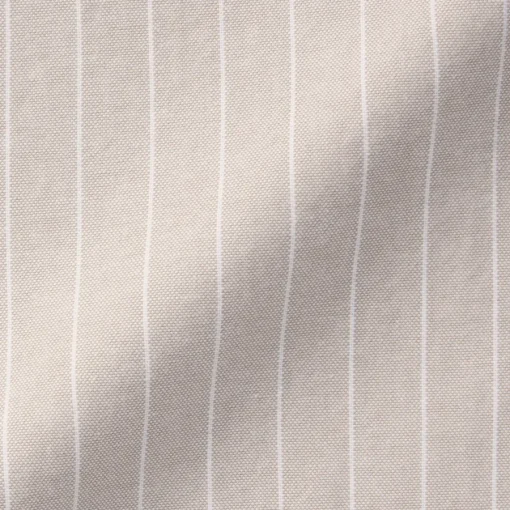 Online Men's Washed Oxford Stand Collar Long Sleeve Striped Shirt Shirts & Polos