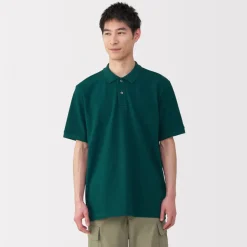 New Men's Washed Pique Short Sleeve Polo Shirt Shirts & Polos