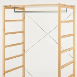 Sale Pine Shelf Unit - Hanging Rail - Wide Pine Shelving Units