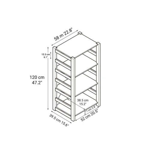Discount Pine Shelf Unit - Regular - Medium Pine Shelving Units