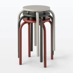 Fashion Steel Pipe Stacking Stool - Burgundy Stools & Benches|Dining Chairs