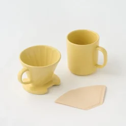 Clearance Stoneware Coffee Dripper - Light Yellow Beverages