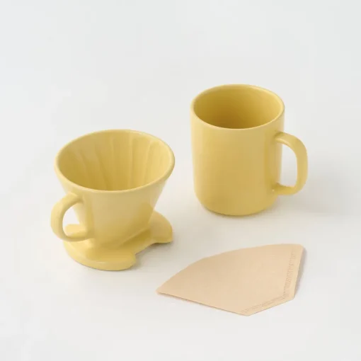 Clearance Stoneware Coffee Dripper - Light Yellow Beverages