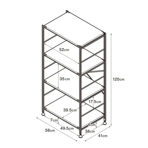 Fashion SUS Shelving Unit - Stainless Steel - Regular - Medium Stainless Steel Shelving Units