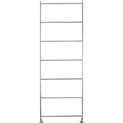 Fashion SUS Shelving Unit Additional Frame - Stainless Steel / Oak - Medium Stainless Steel Shelving Units|Oak Wood Shelving Units