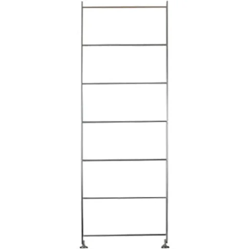 Fashion SUS Shelving Unit Additional Frame - Stainless Steel / Oak - Medium Stainless Steel Shelving Units|Oak Wood Shelving Units
