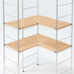 Outlet SUS Shelving Unit Additional Corner Shelf - Oak Oak Wood Shelving Units