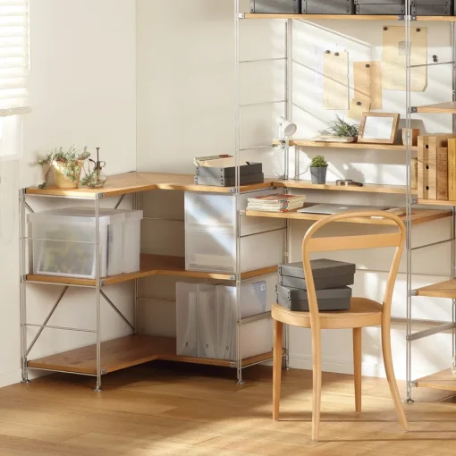 Outlet SUS Shelving Unit Additional Corner Shelf - Oak Oak Wood Shelving Units