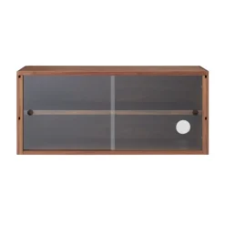 Outlet SUS Shelving Unit Box with Glass Door - Walnut Walnut Shelving Units