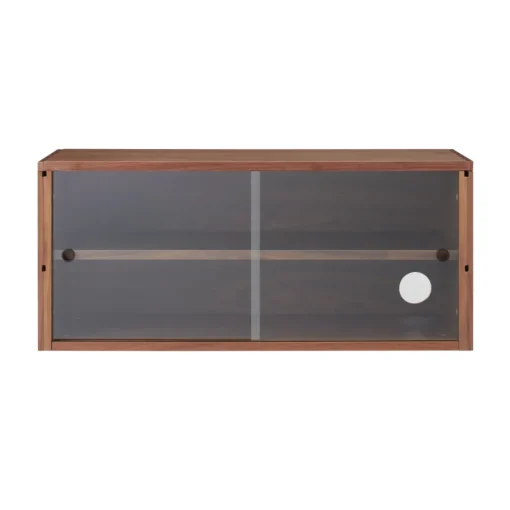 Outlet SUS Shelving Unit Box with Glass Door - Walnut Walnut Shelving Units