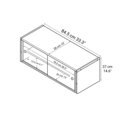 Outlet SUS Shelving Unit Box with Glass Door - Walnut Walnut Shelving Units