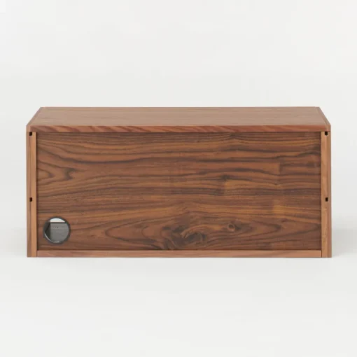 Outlet SUS Shelving Unit Box with Glass Door - Walnut Walnut Shelving Units
