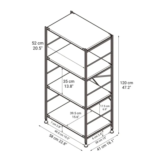 Clearance SUS Shelving Unit- Oak - Regular - Medium Oak Wood Shelving Units