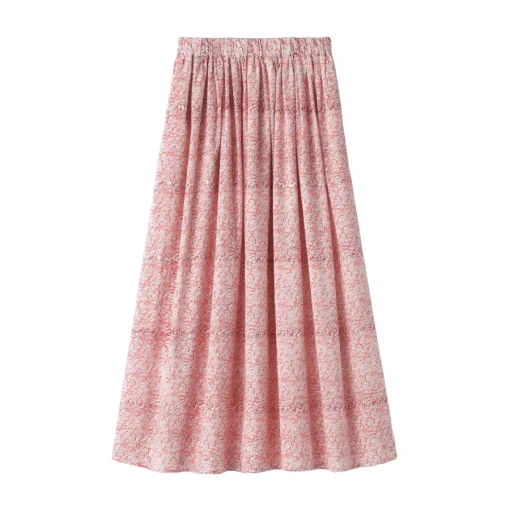 Discount Women's Block Print Gather Maxi-Skirt Women Shorts & Skirts
