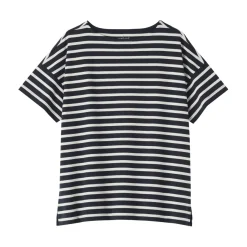 Hot Women's Boat Neck Short Sleeve Striped T-Shirt Women T-Shirts