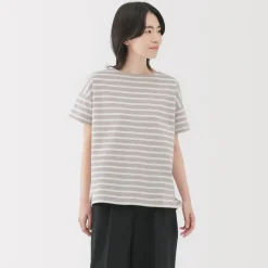Hot Women's Boat Neck Short Sleeve Striped T-Shirt Women T-Shirts