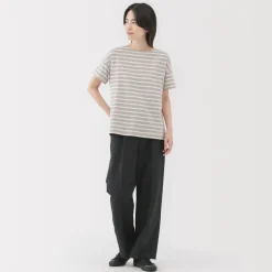 Hot Women's Boat Neck Short Sleeve Striped T-Shirt Women T-Shirts
