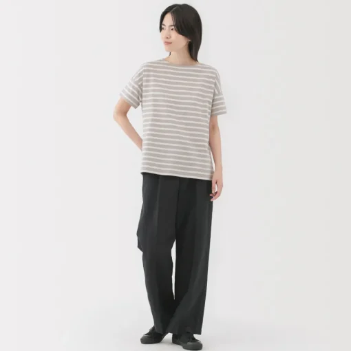 Hot Women's Boat Neck Short Sleeve Striped T-Shirt Women T-Shirts
