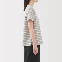 Hot Women's Boat Neck Short Sleeve Striped T-Shirt Women T-Shirts