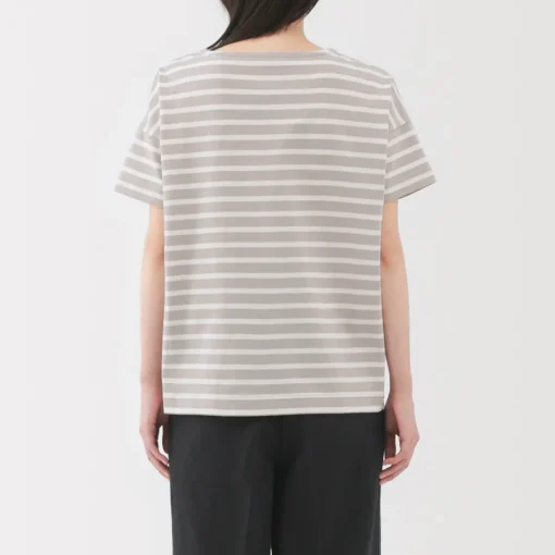 Hot Women's Boat Neck Short Sleeve Striped T-Shirt Women T-Shirts