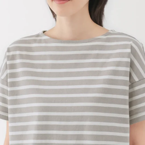 Hot Women's Boat Neck Short Sleeve Striped T-Shirt Women T-Shirts
