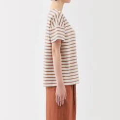 Hot Women's Boat Neck Short Sleeve Striped T-Shirt Women T-Shirts
