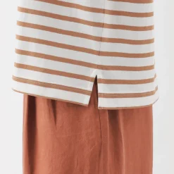 Hot Women's Boat Neck Short Sleeve Striped T-Shirt Women T-Shirts