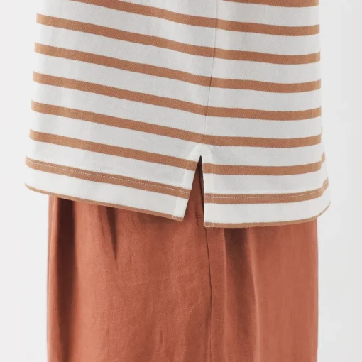 Hot Women's Boat Neck Short Sleeve Striped T-Shirt Women T-Shirts