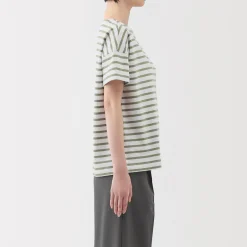 Hot Women's Boat Neck Short Sleeve Striped T-Shirt Women T-Shirts