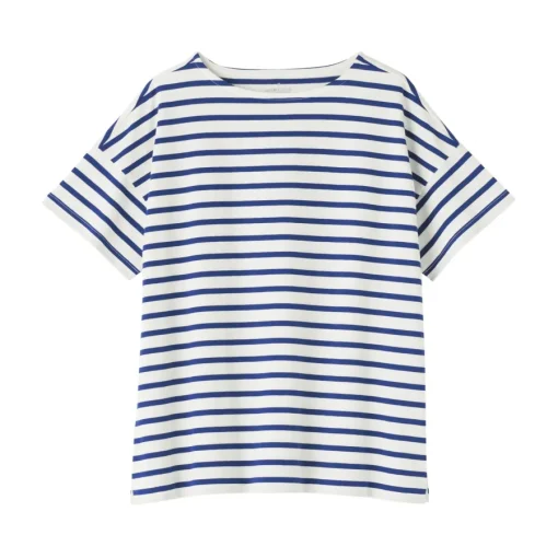 Hot Women's Boat Neck Short Sleeve Striped T-Shirt Women T-Shirts