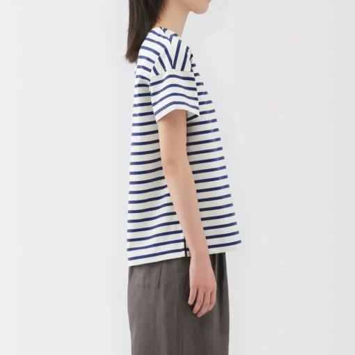Hot Women's Boat Neck Short Sleeve Striped T-Shirt Women T-Shirts