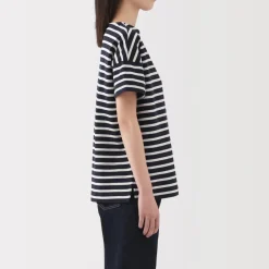 Hot Women's Boat Neck Short Sleeve Striped T-Shirt Women T-Shirts