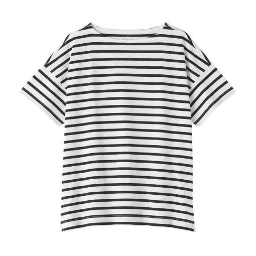 Hot Women's Boat Neck Short Sleeve Striped T-Shirt Women T-Shirts