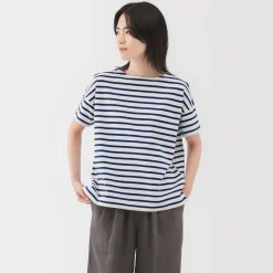 Hot Women's Boat Neck Short Sleeve Striped T-Shirt Women T-Shirts