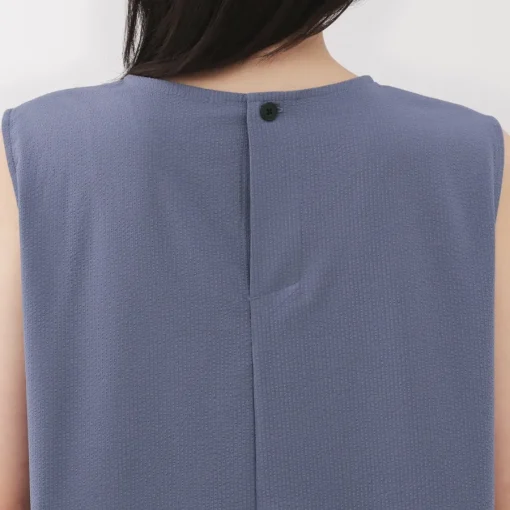 Hot Women's Breathable Seersucker Sleeveless Dress Women Dresses