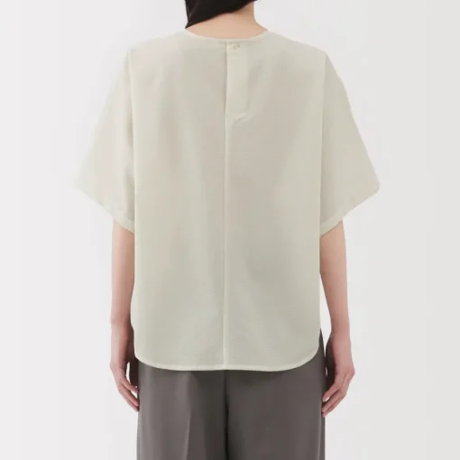 Best Women's Breathable Seersucker Short Sleeve Blouse Women Tops & Shirts