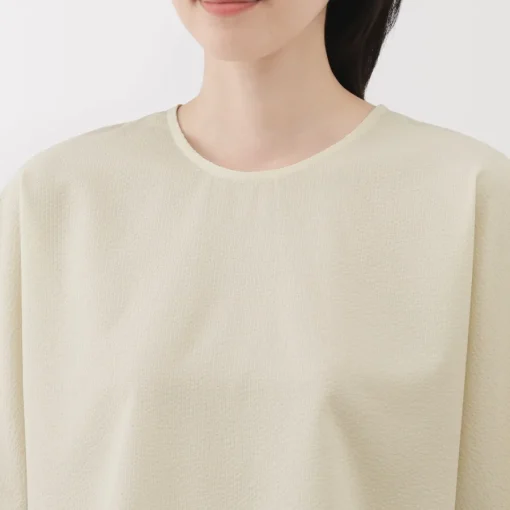 Best Women's Breathable Seersucker Short Sleeve Blouse Women Tops & Shirts