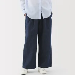 Fashion Women's Cotton Linen Denim Easy Wide Pants Women Denim
